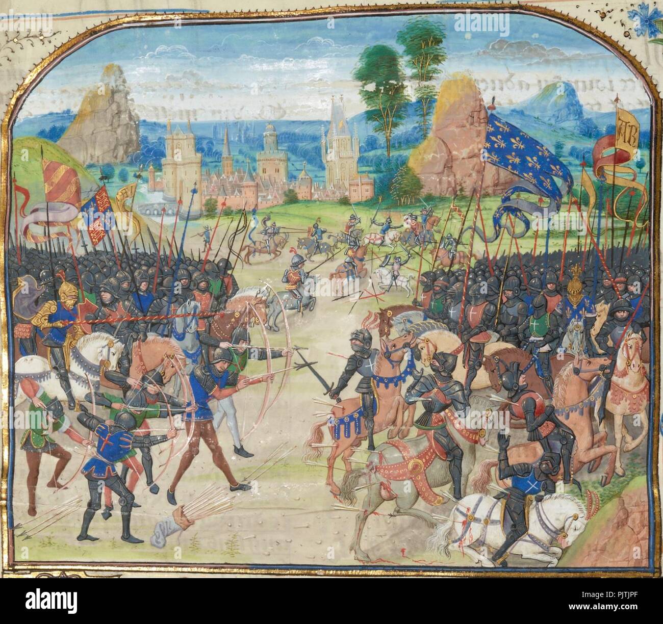 Battaglia-poitiers(1356). Foto Stock