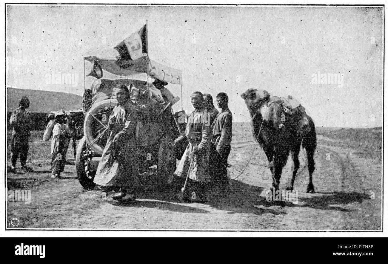 Barzini - La metà del mondo vista da un'automobile, Milano, Hoepli, 1908 (pagina 138 raccolto). Foto Stock