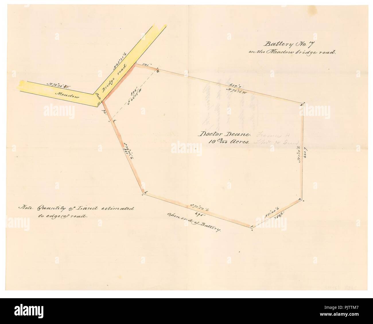 Batteria n. 7 sul prato bridge road. Foto Stock