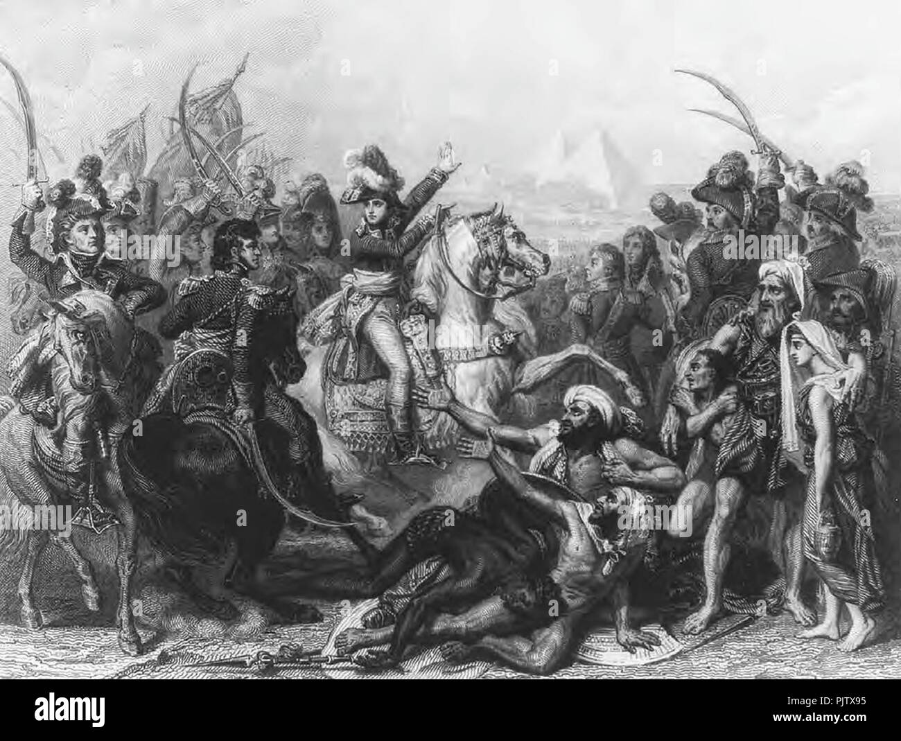 La battaglia delle Piramidi. Foto Stock