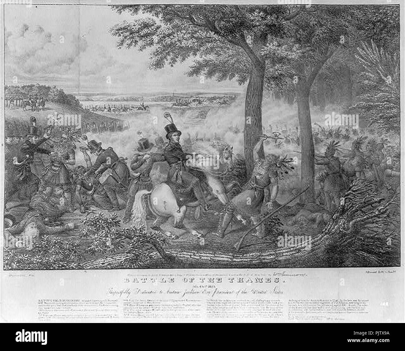 La battaglia del Tamigi. Rispettosamente dedicato a Andrew Jackson Esq. Il presidente degli Stati Uniti Foto Stock