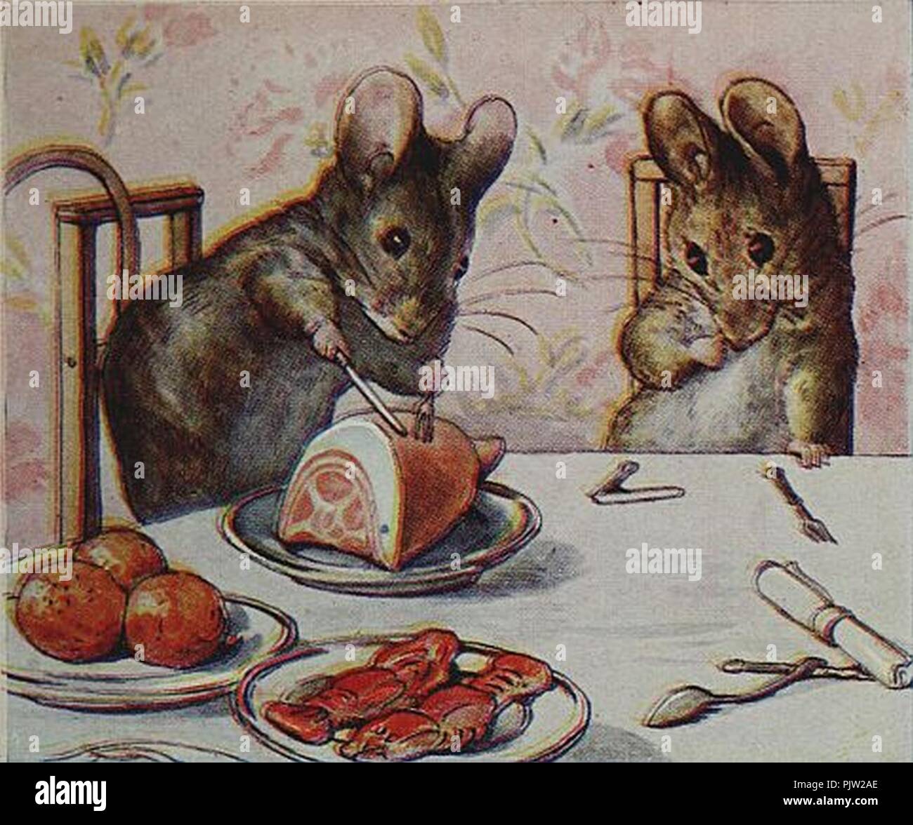 Beatrix Potter - il racconto di due topi cattivi - Illustrazione 08. Foto Stock
