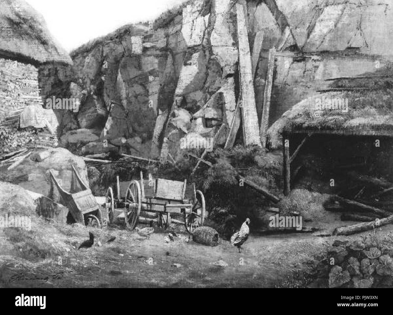 Bedrich Havranek 4. 1. 1821-1. 3. 1899 - Dvorek pod Skalou. Foto Stock