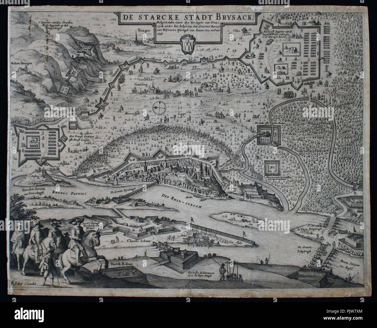 Belagerung von Breisach-1638-Claes Jansz. Visscher-II. Foto Stock
