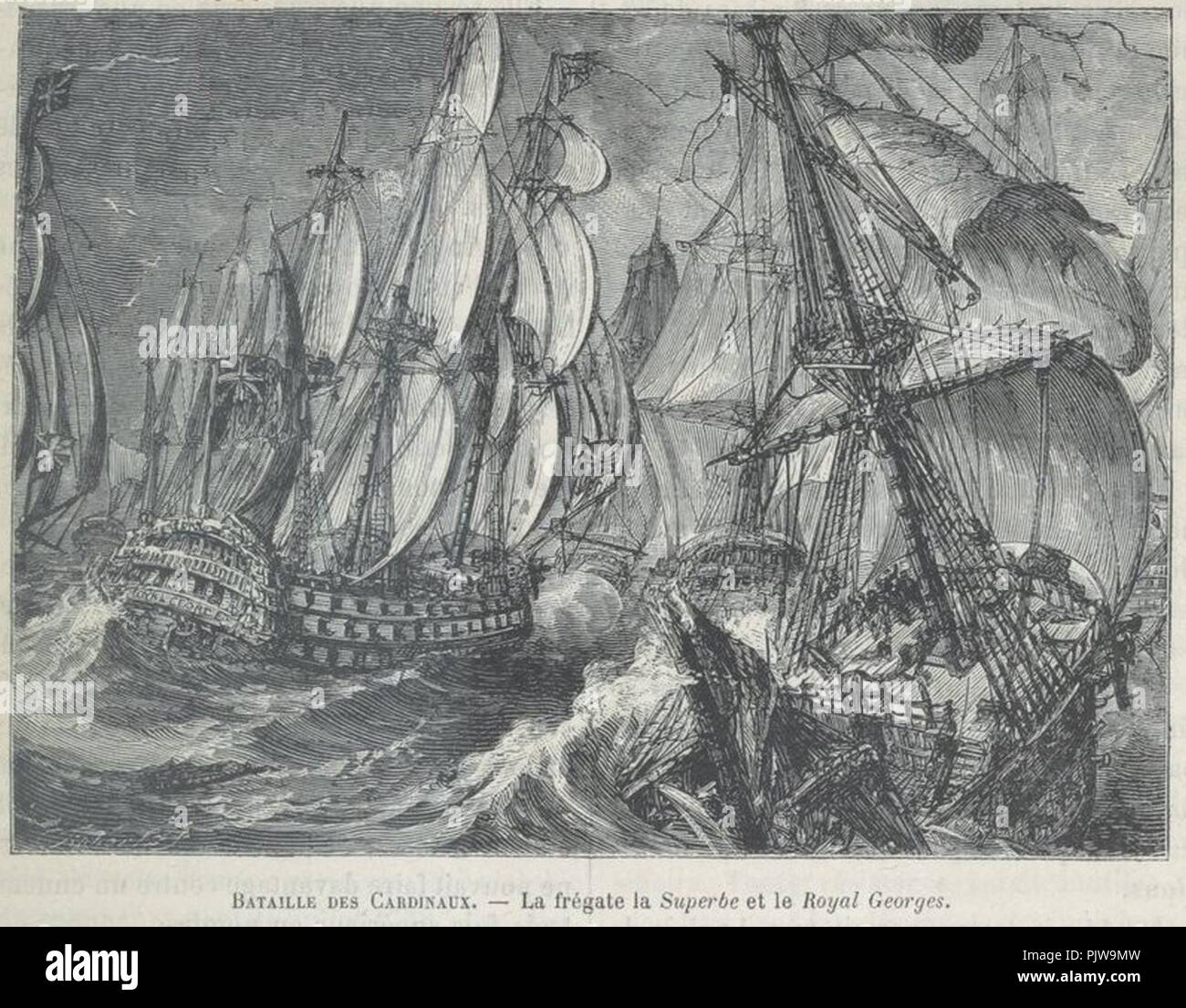 Bataille des Cardinaux distruzione du Superbe le 20 novembre 1759. Foto Stock
