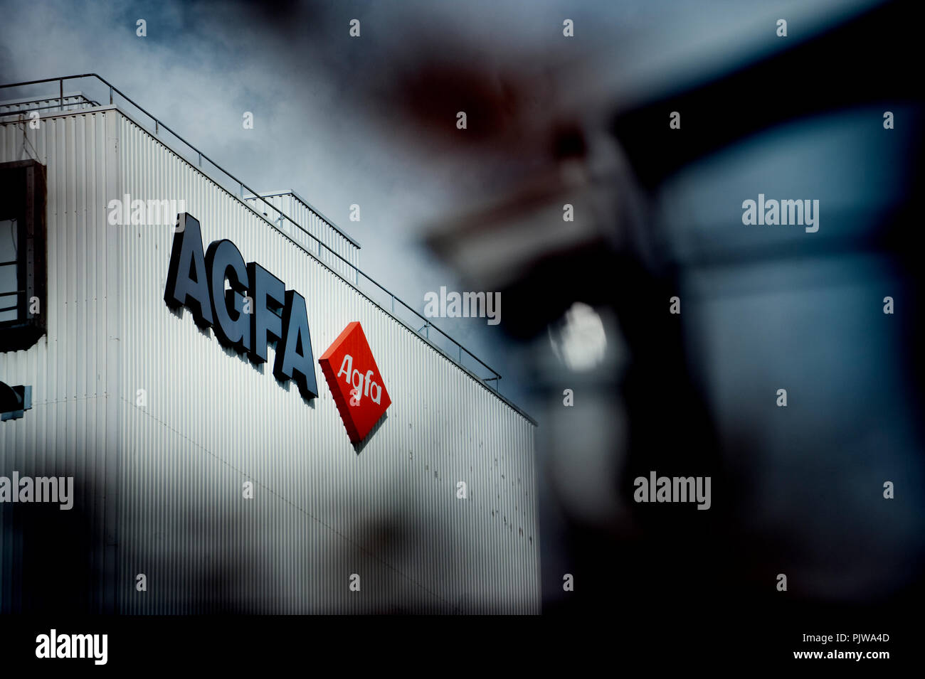 L'Agfa-Gevaert sede e stabilimento a Mortsel, Anversa (Belgio, 12/02/2009) Foto Stock