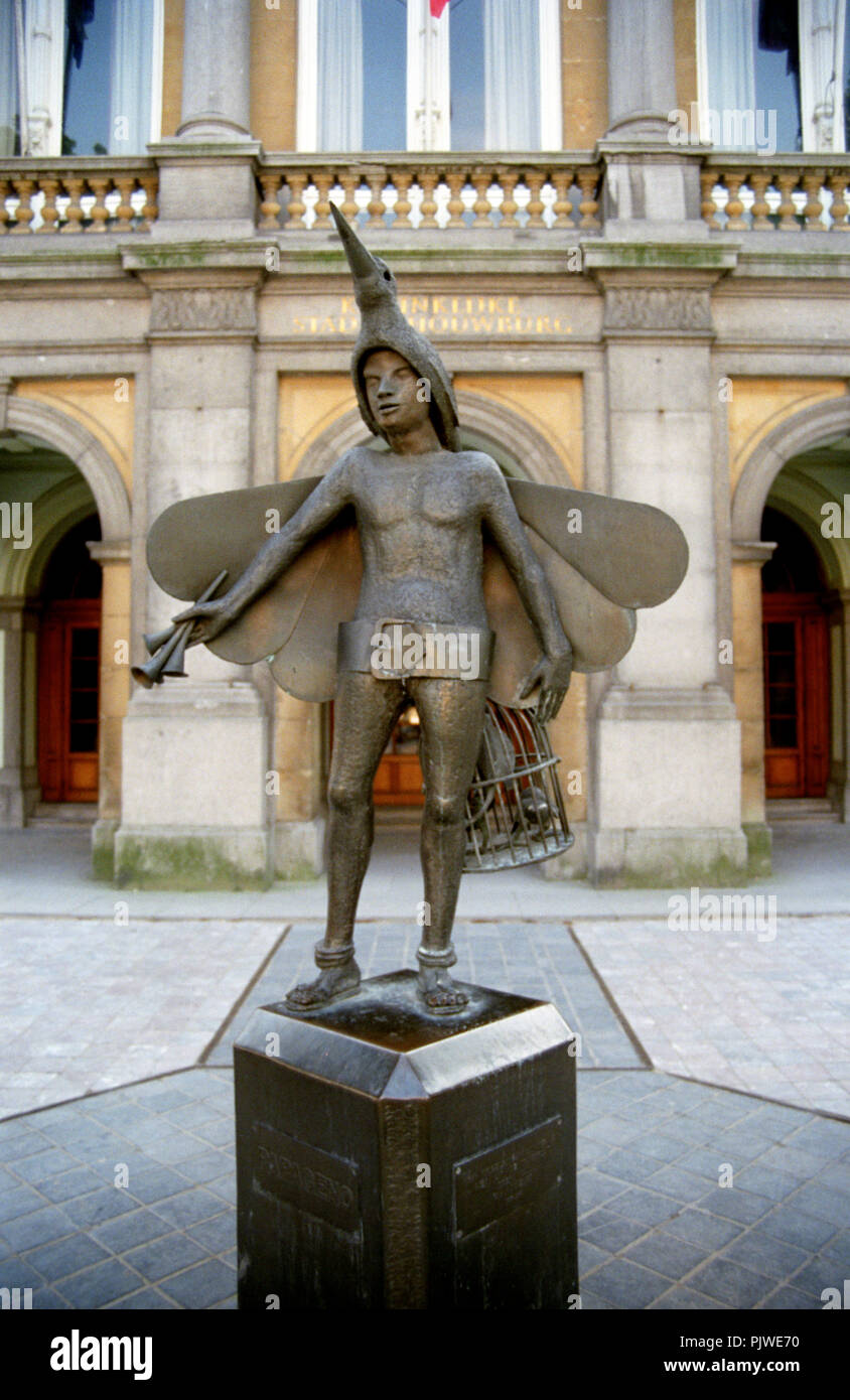 Il Papageno statua in Bruges (Belgio, 05/2003) Foto Stock