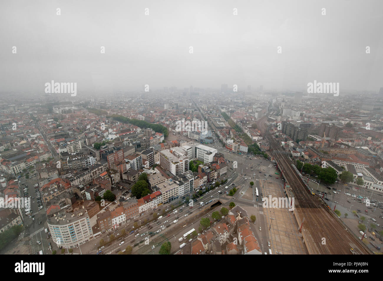 Vista panoramica su Bruxelles dalla Torre Sud (Belgio, 10/07/2014) Foto Stock