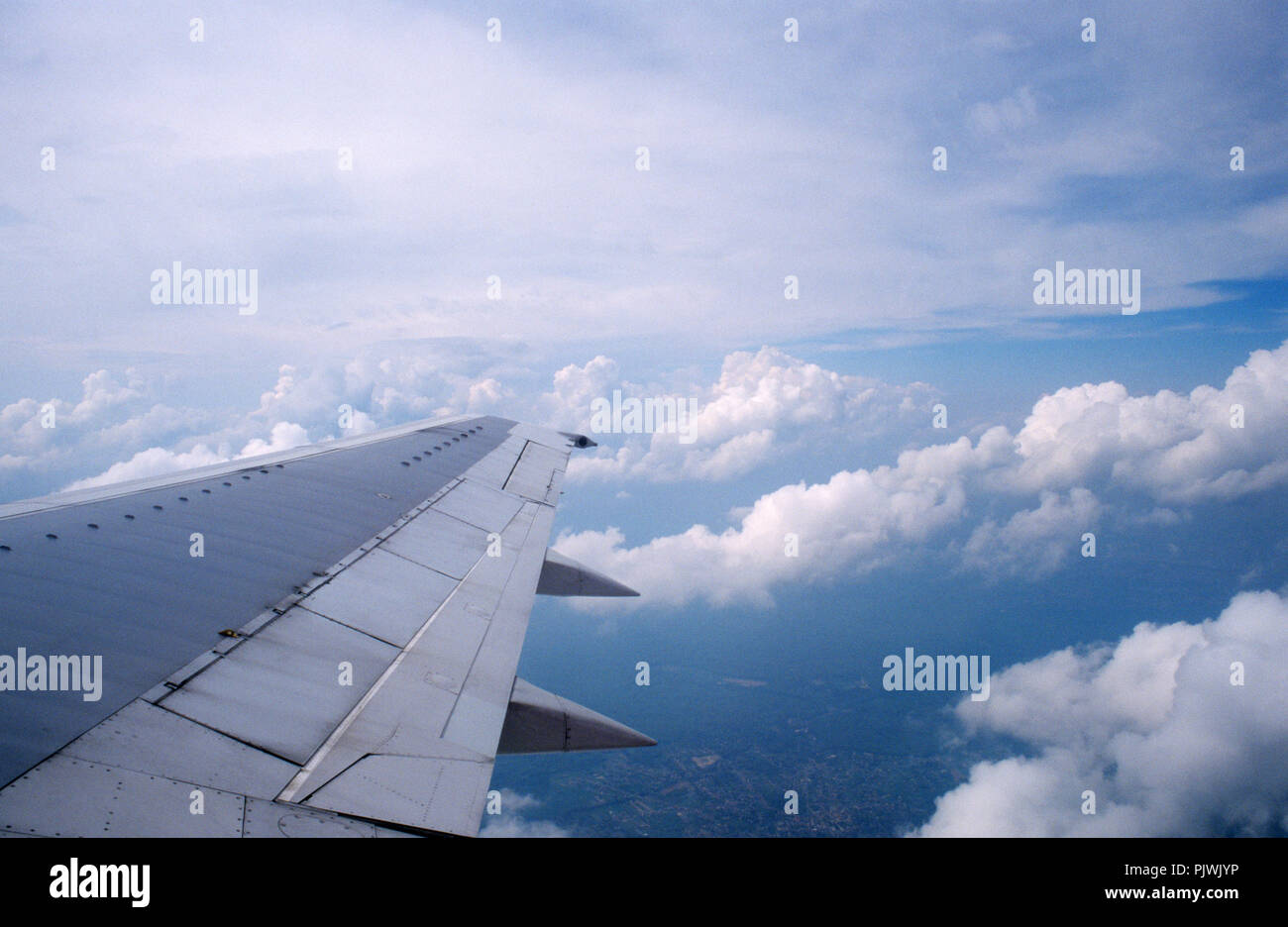 Vista sul Belgio da un aeroplano che vola sopra (Belgio, 28/04/2004) Foto Stock