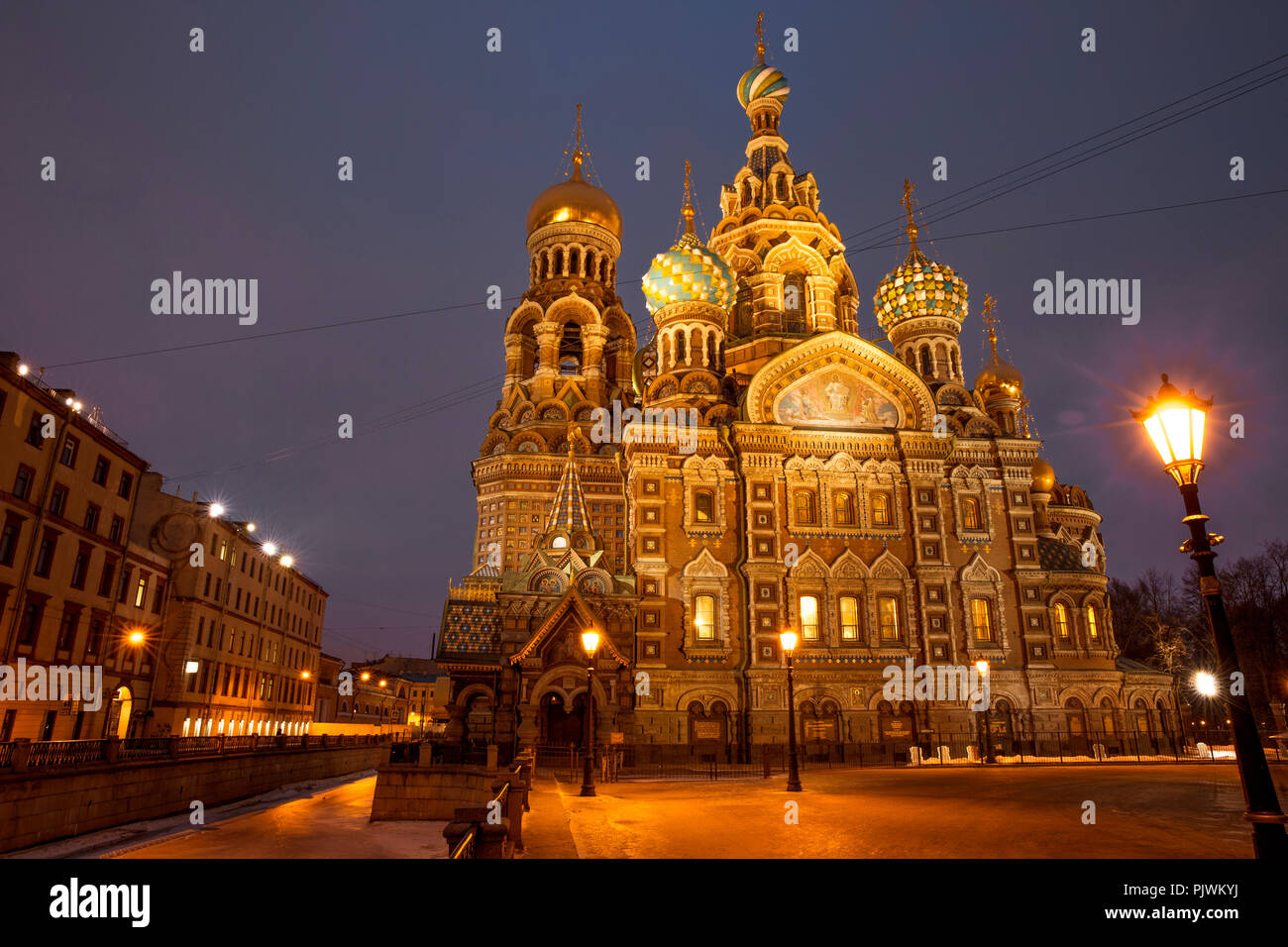 La Chiesa del Salvatore sul Sangue versato a San Pietroburgo, Russia Foto Stock