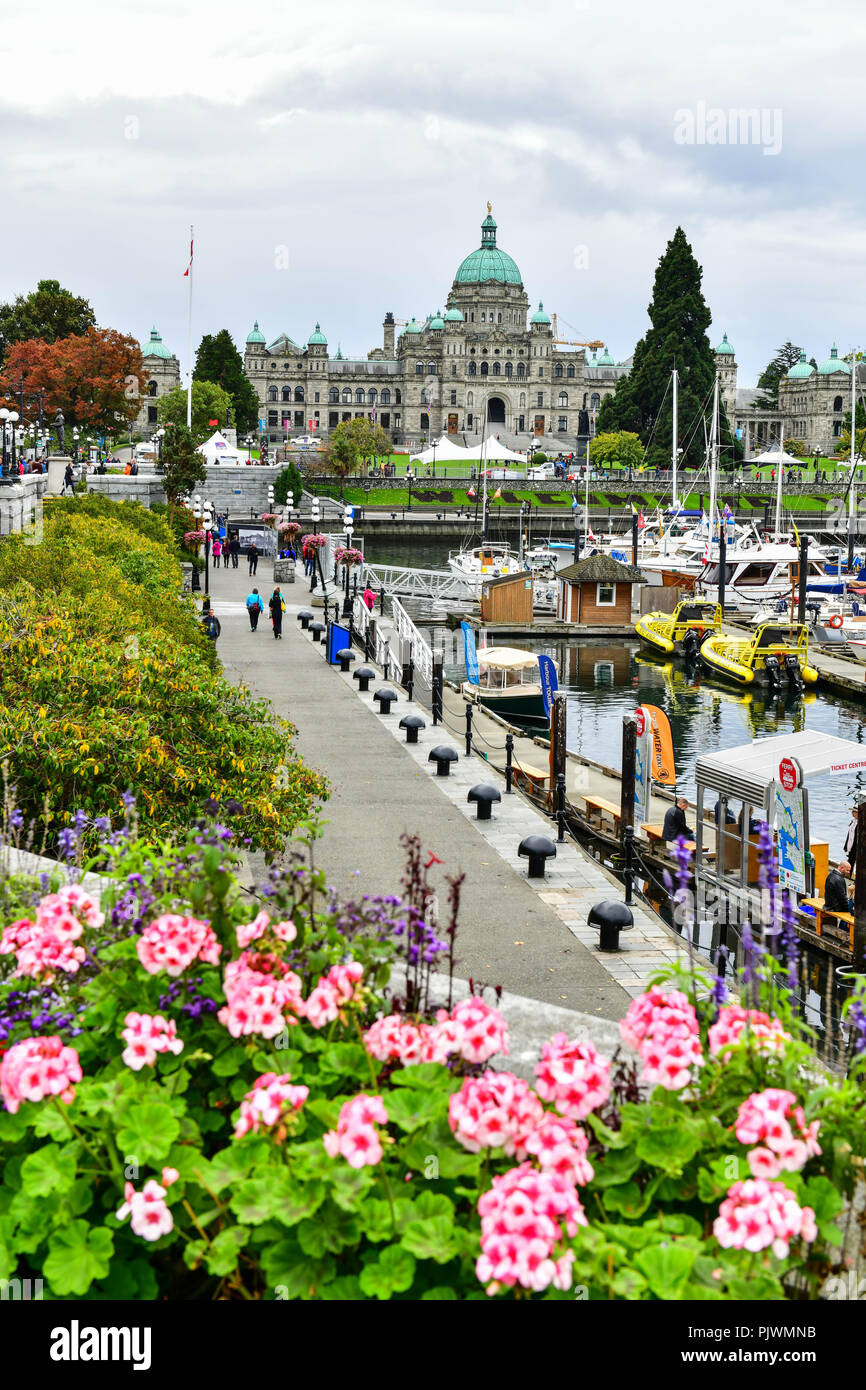 Vista del Porto Interno di Victoria,British Columbia, Canada Foto Stock