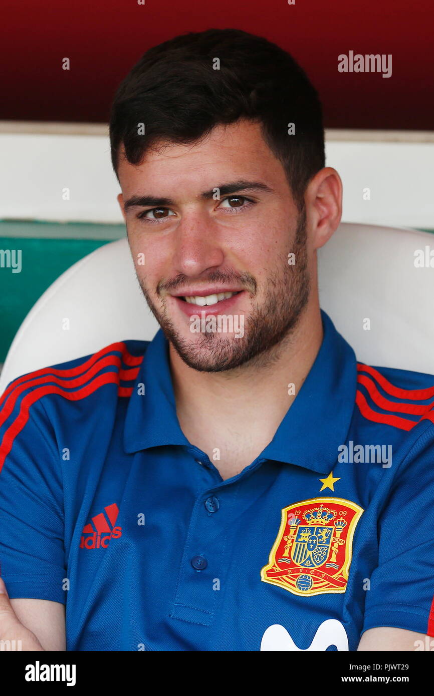 Cordoba, Spagna. 6 Sep, 2018. Aaron Martin (ESP) Calcio/Calcetto : UEFA Under campionato turno di qualificazione match tra U21 Spagna 3-0 U21 Albania al Estadio El Arcangel a Cordoba, in Spagna . Credito: Mutsu Kawamori/AFLO/Alamy Live News Foto Stock