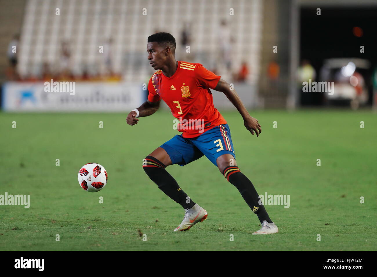 Cordoba, Spagna. 6 Sep, 2018. Junior Firpo (ESP) Calcio/Calcetto : UEFA Under campionato turno di qualificazione match tra U21 Spagna 3-0 U21 Albania al Estadio El Arcangel a Cordoba, in Spagna . Credito: Mutsu Kawamori/AFLO/Alamy Live News Foto Stock