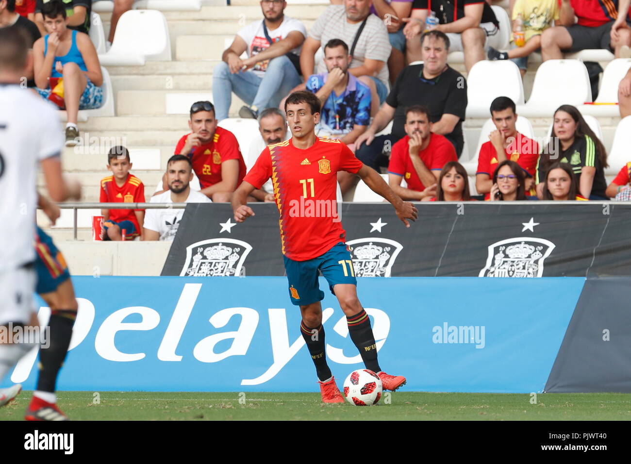 Cordoba, Spagna. 6 Sep, 2018. Mikel Oyarzabal (ESP) Calcio/Calcetto : UEFA Under campionato turno di qualificazione match tra U21 Spagna 3-0 U21 Albania al Estadio El Arcangel a Cordoba, in Spagna . Credito: Mutsu Kawamori/AFLO/Alamy Live News Foto Stock