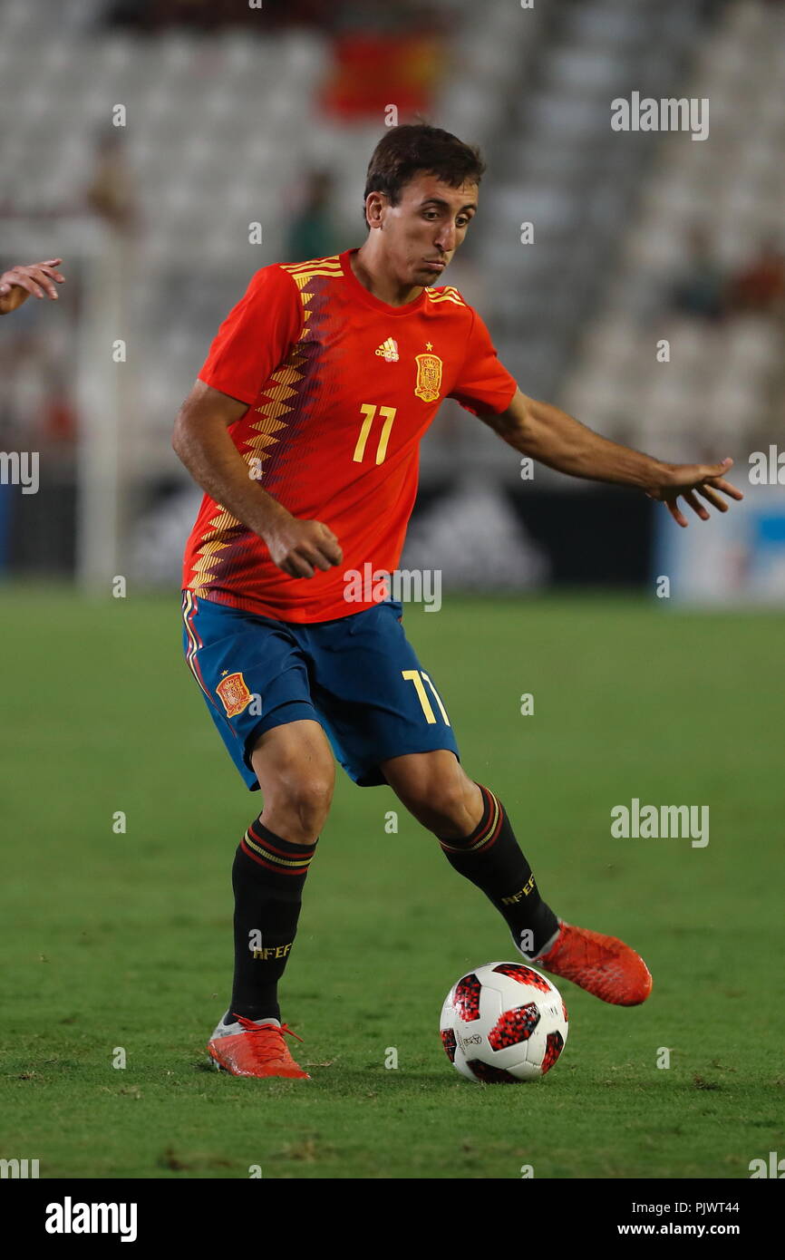 Cordoba, Spagna. 6 Sep, 2018. Mikel Oyarzabal (ESP) Calcio/Calcetto : UEFA Under campionato turno di qualificazione match tra U21 Spagna 3-0 U21 Albania al Estadio El Arcangel a Cordoba, in Spagna . Credito: Mutsu Kawamori/AFLO/Alamy Live News Foto Stock