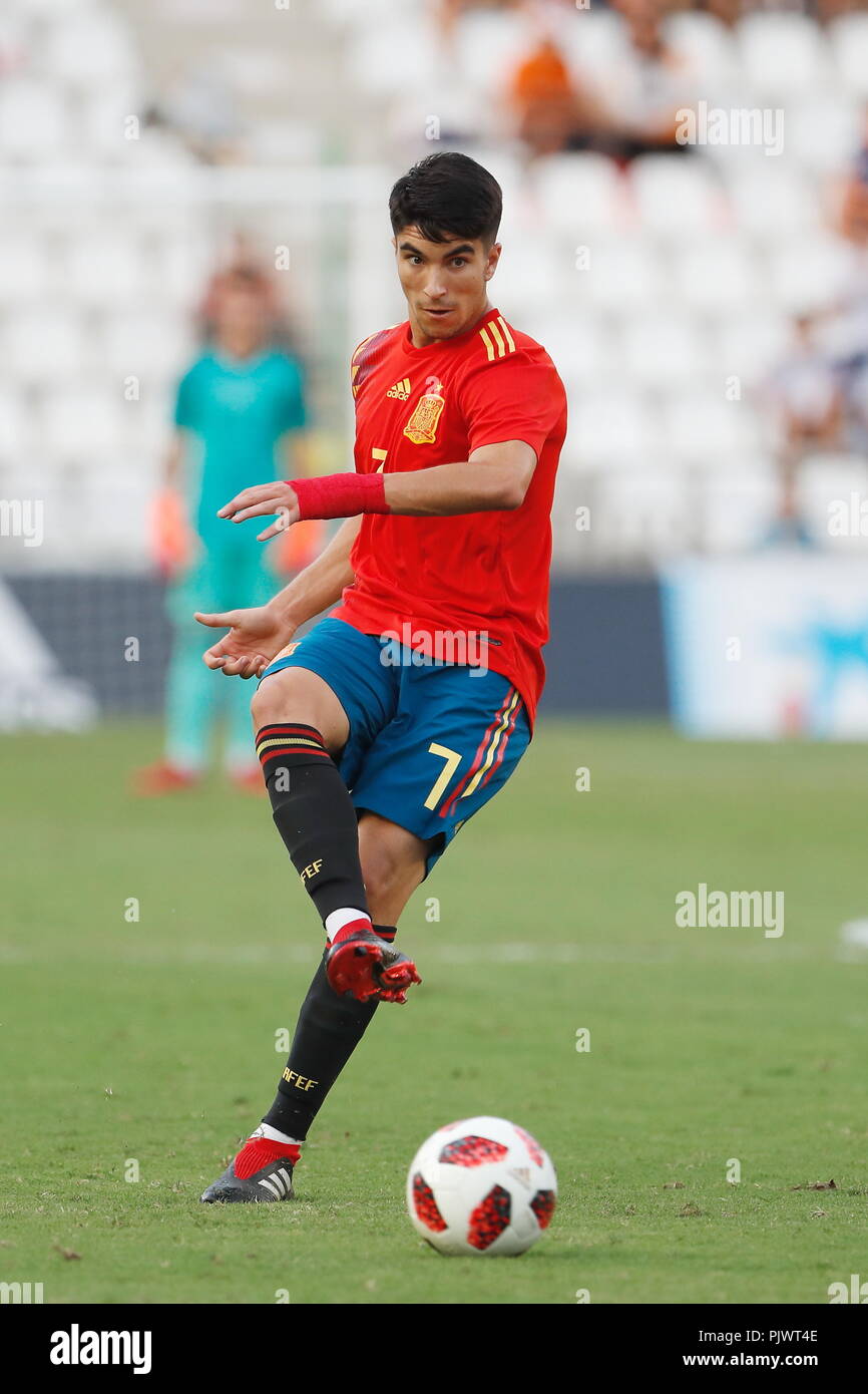 Cordoba, Spagna. 6 Sep, 2018. Carlos Soler (ESP) Calcio/Calcetto : UEFA Under campionato turno di qualificazione match tra U21 Spagna 3-0 U21 Albania al Estadio El Arcangel a Cordoba, in Spagna . Credito: Mutsu Kawamori/AFLO/Alamy Live News Foto Stock