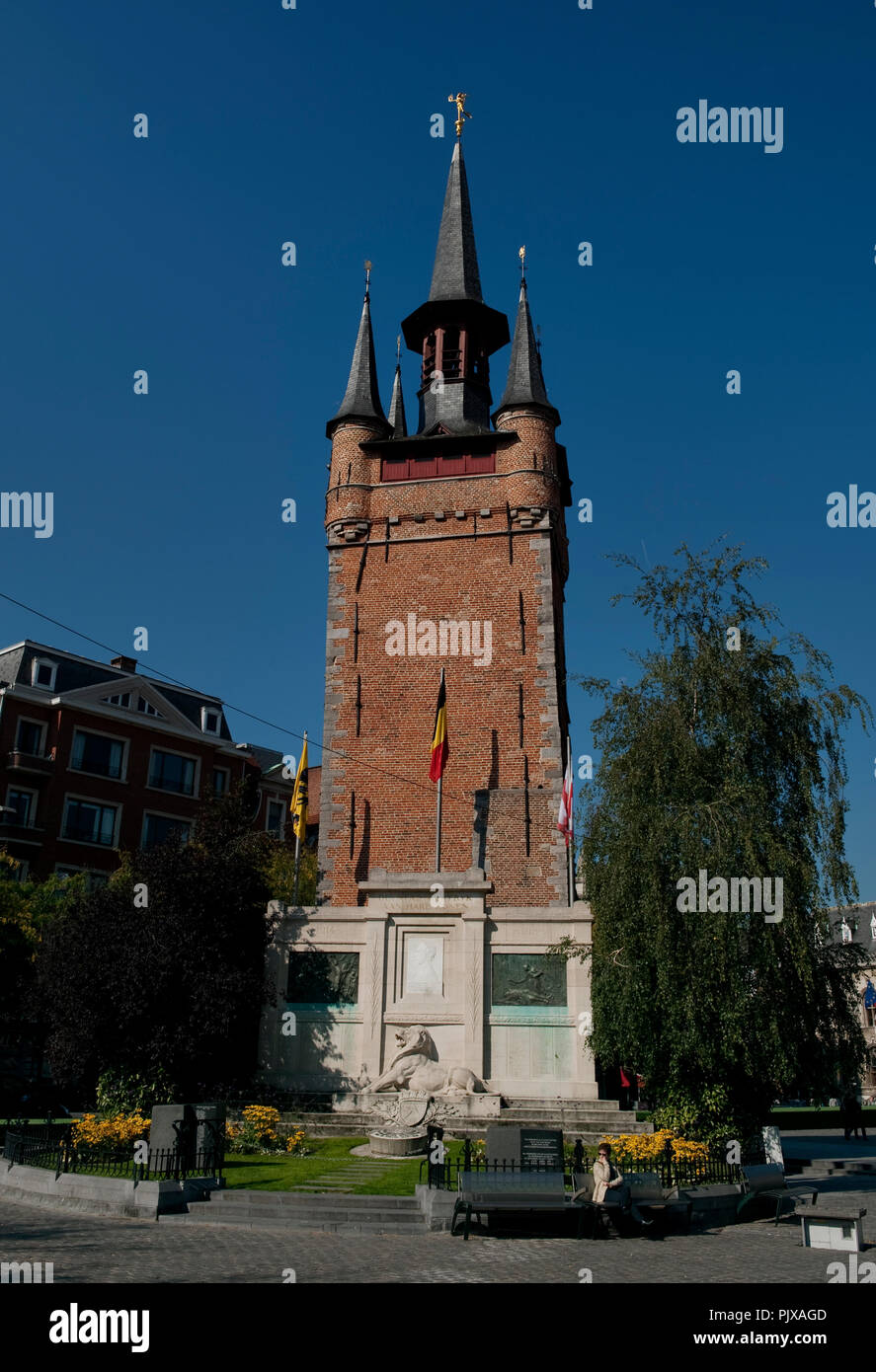 Il Halletoren o Belfry in Kortrijk (Belgio, 20/09/2008) Foto Stock