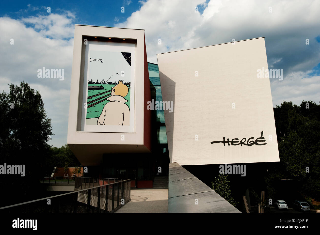 Il Museo Hergé a Louvain-La-Neuve, progettato dall'architetto Christian de Portzamparc (Belgio, 20/08/2013) Foto Stock