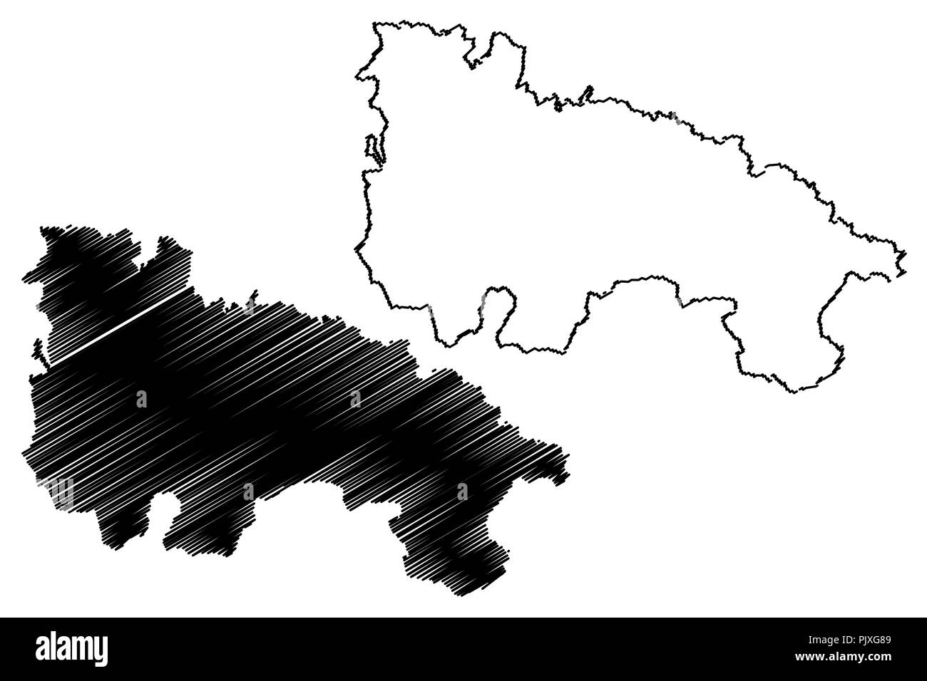 La Rioja (Regno di Spagna, la comunità autonoma) mappa illustrazione vettoriale, scribble sketch La Rioja mappa Illustrazione Vettoriale