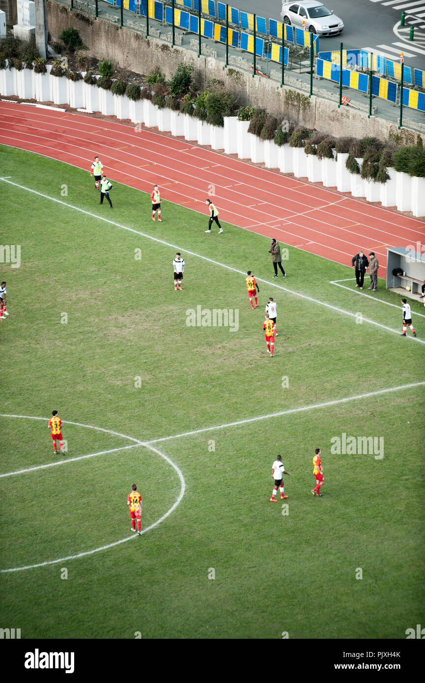 Il Sippelberg football Stadium e campi in Molenbeek-Saint-Jean, Bruxelles (Belgio, 28/11/2015) Foto Stock