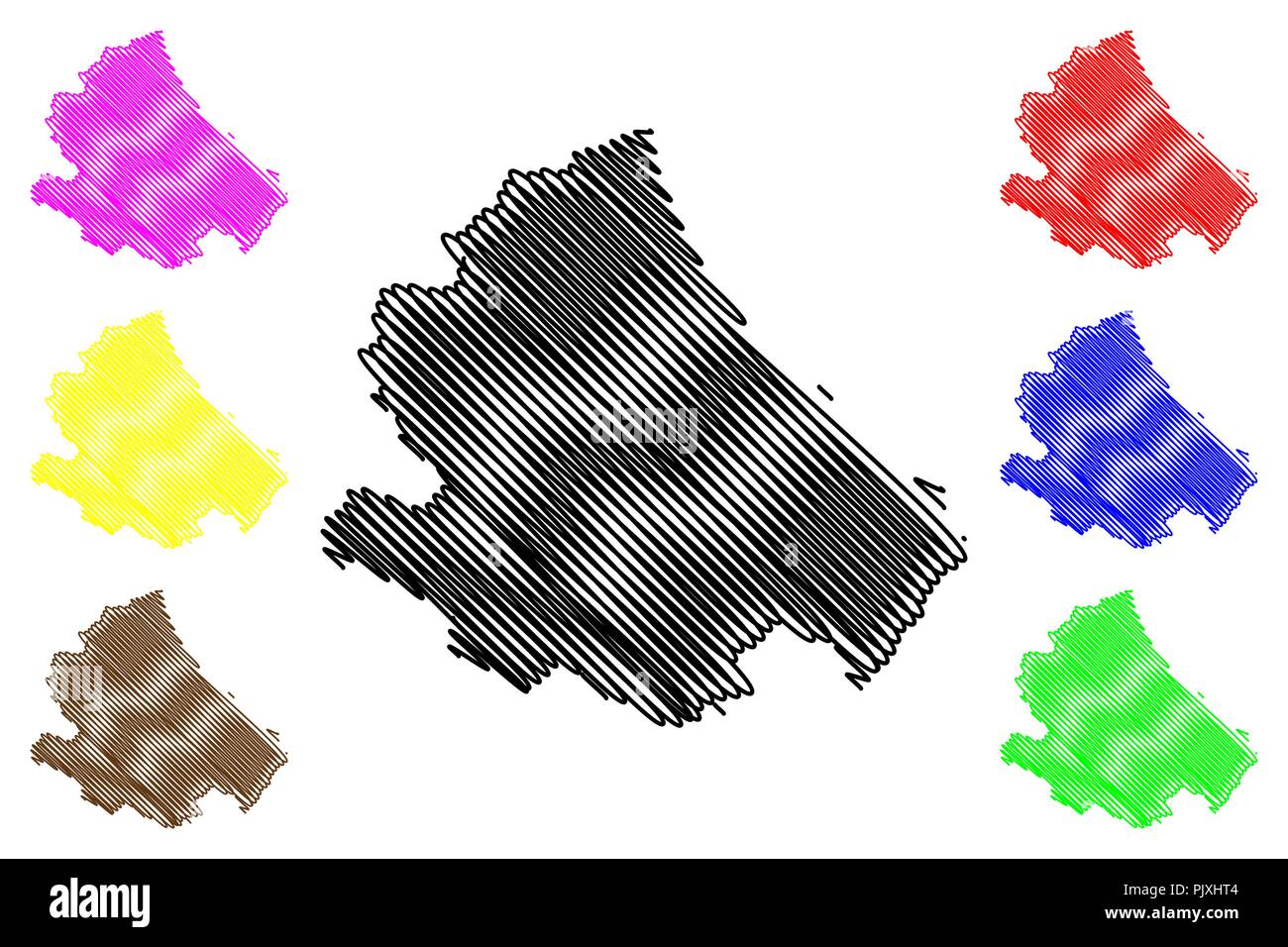 Abruzzo (regione dell'Italia) mappa illustrazione vettoriale, scribble schizzo Abruzzo mappa Illustrazione Vettoriale