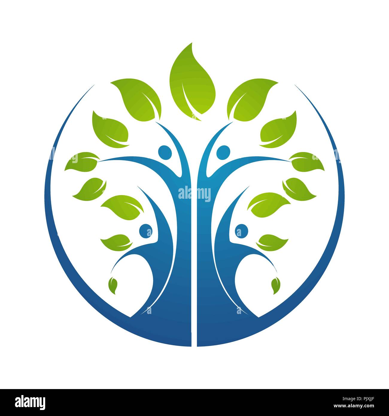 Albero genealogico Famiglia icona simbolo logo design illustrazione del modello Illustrazione Vettoriale