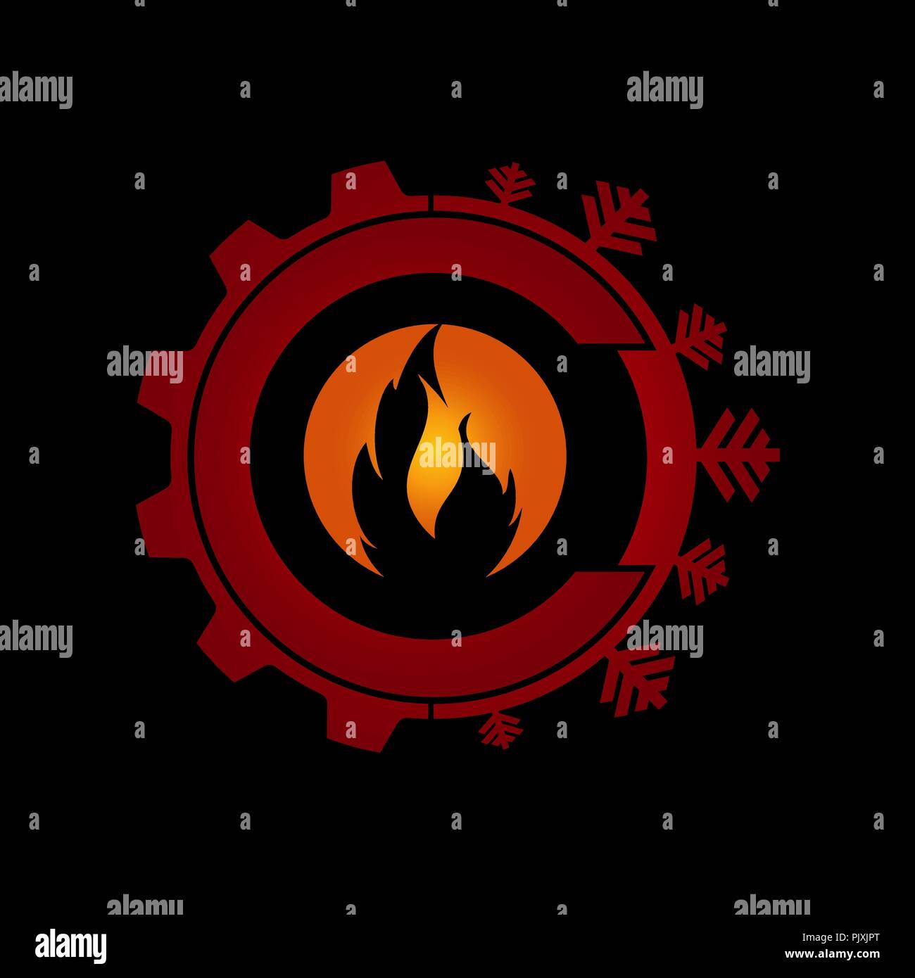 Abstract star energy logo. A caldo a freddo icona, sea sun logotipo. Technology creative segno. Turismo simbolo del vettore Illustrazione Vettoriale