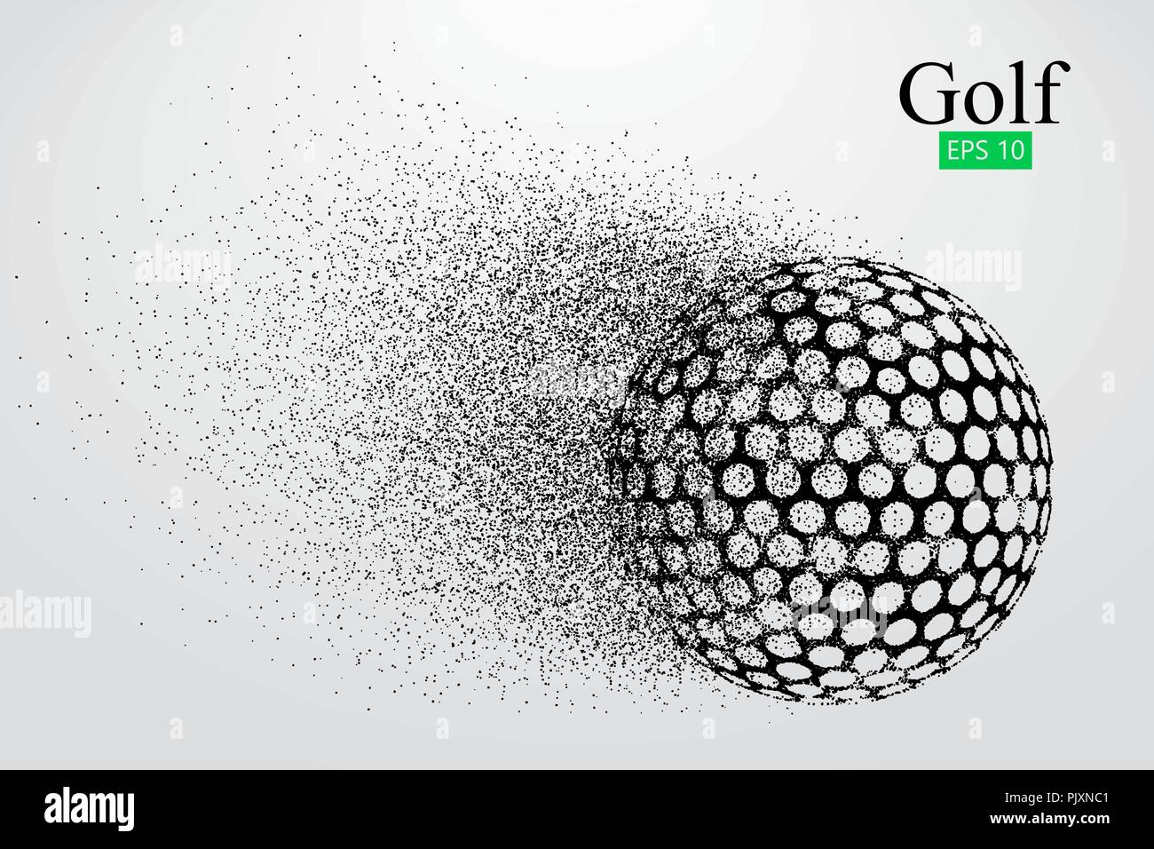 Silhouette di una pallina da golf. Sfondo e Testo su uno strato separato, il colore può essere cambiato in un solo clic. Illustrazione Vettoriale Illustrazione Vettoriale