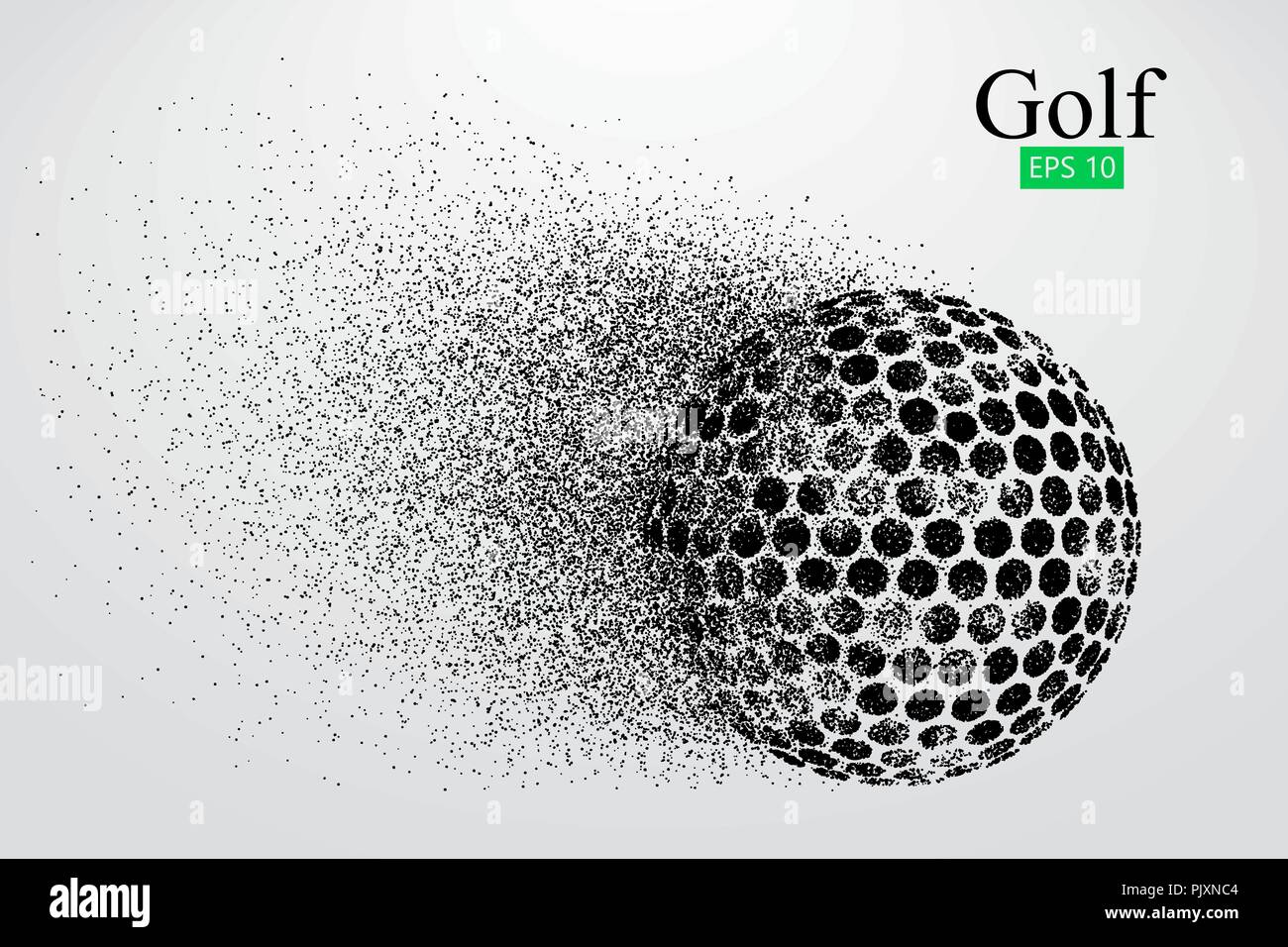 Silhouette di una pallina da golf. Sfondo e Testo su uno strato separato, il colore può essere cambiato in un solo clic. Illustrazione Vettoriale Illustrazione Vettoriale