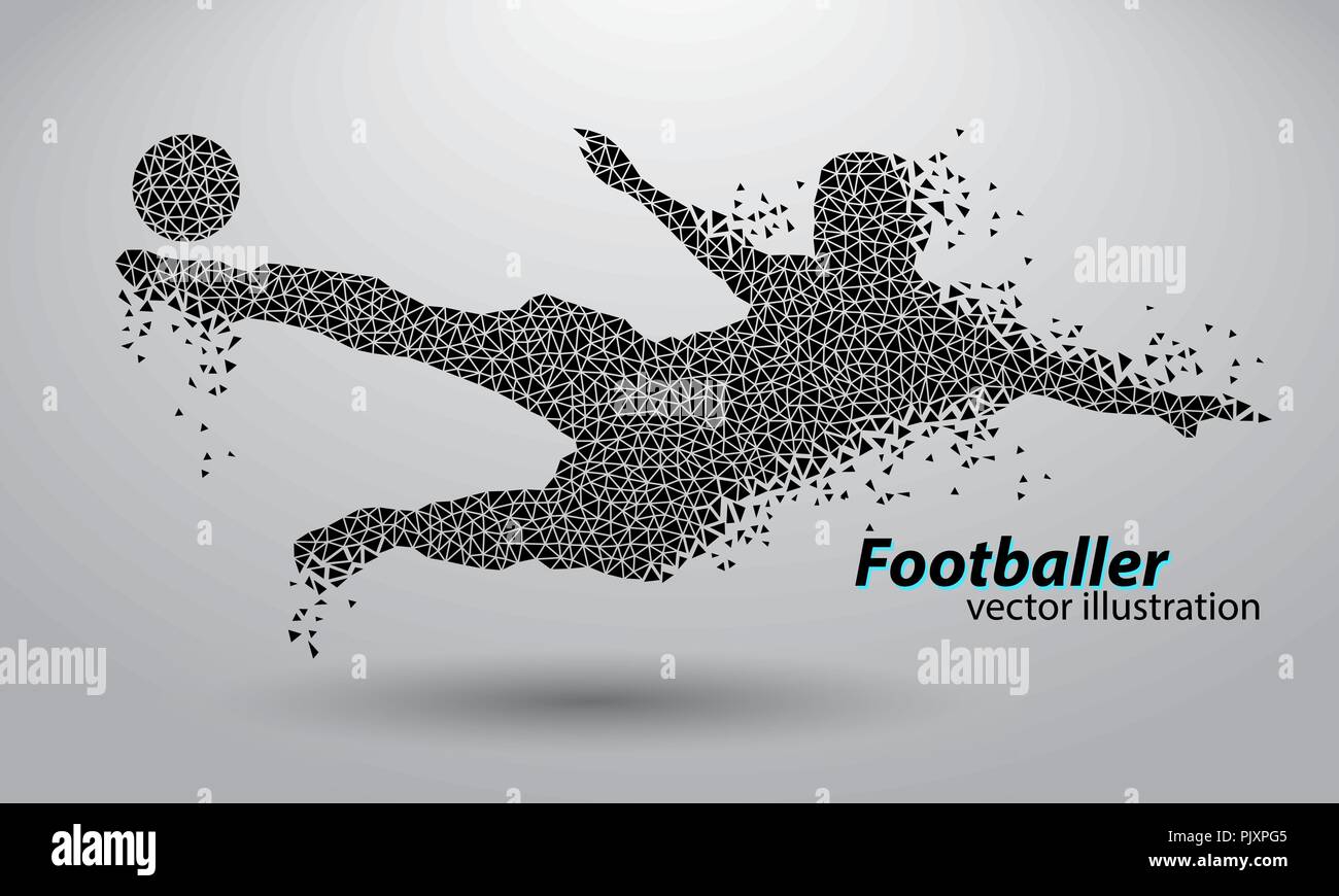 Silhouette di un giocatore di football da triangoli Illustrazione Vettoriale