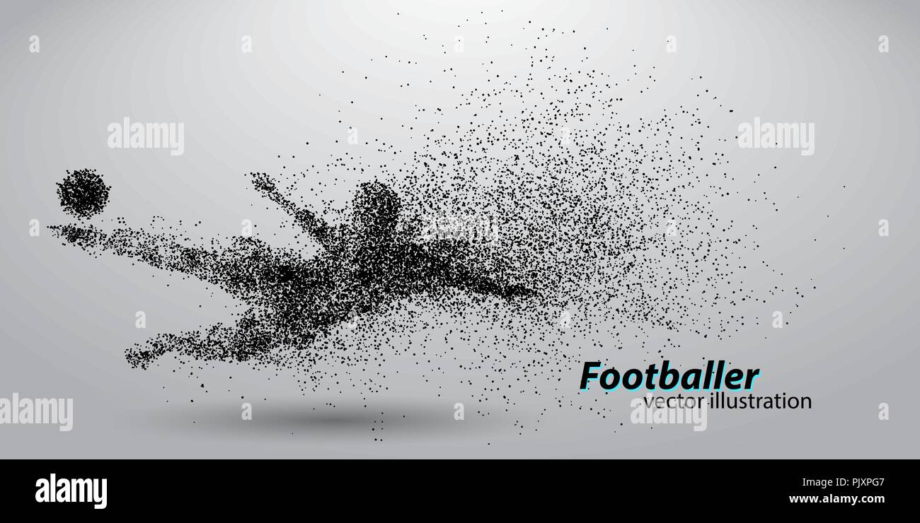 Silhouette di un giocatore di football da particelle Illustrazione Vettoriale