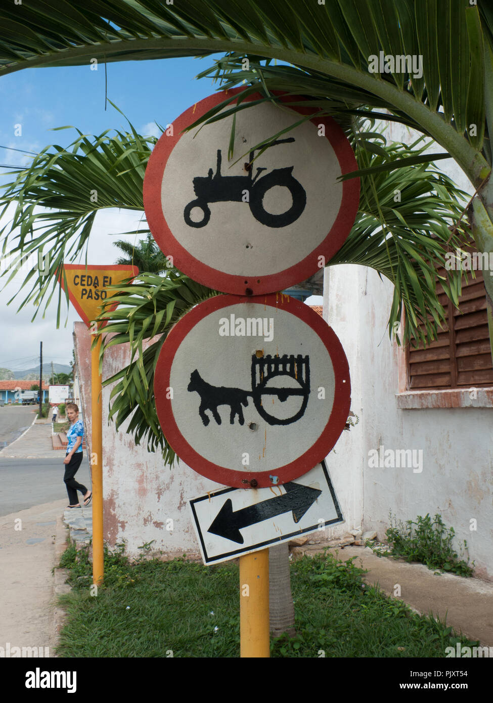 Cartello stradale Cuba Foto Stock