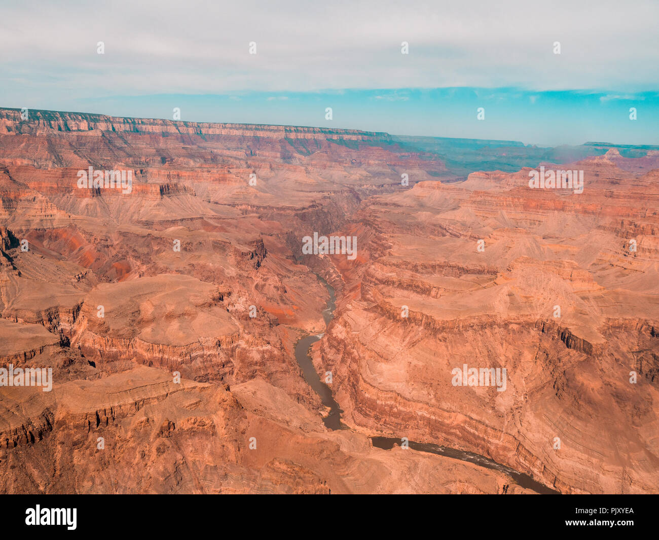 Stuning panormic vista sopra e al Grand Canyon Foto Stock