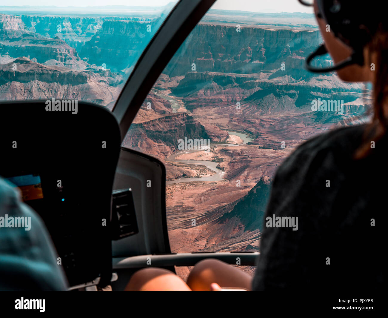 Stuning panormic vista sopra e al Grand Canyon Foto Stock