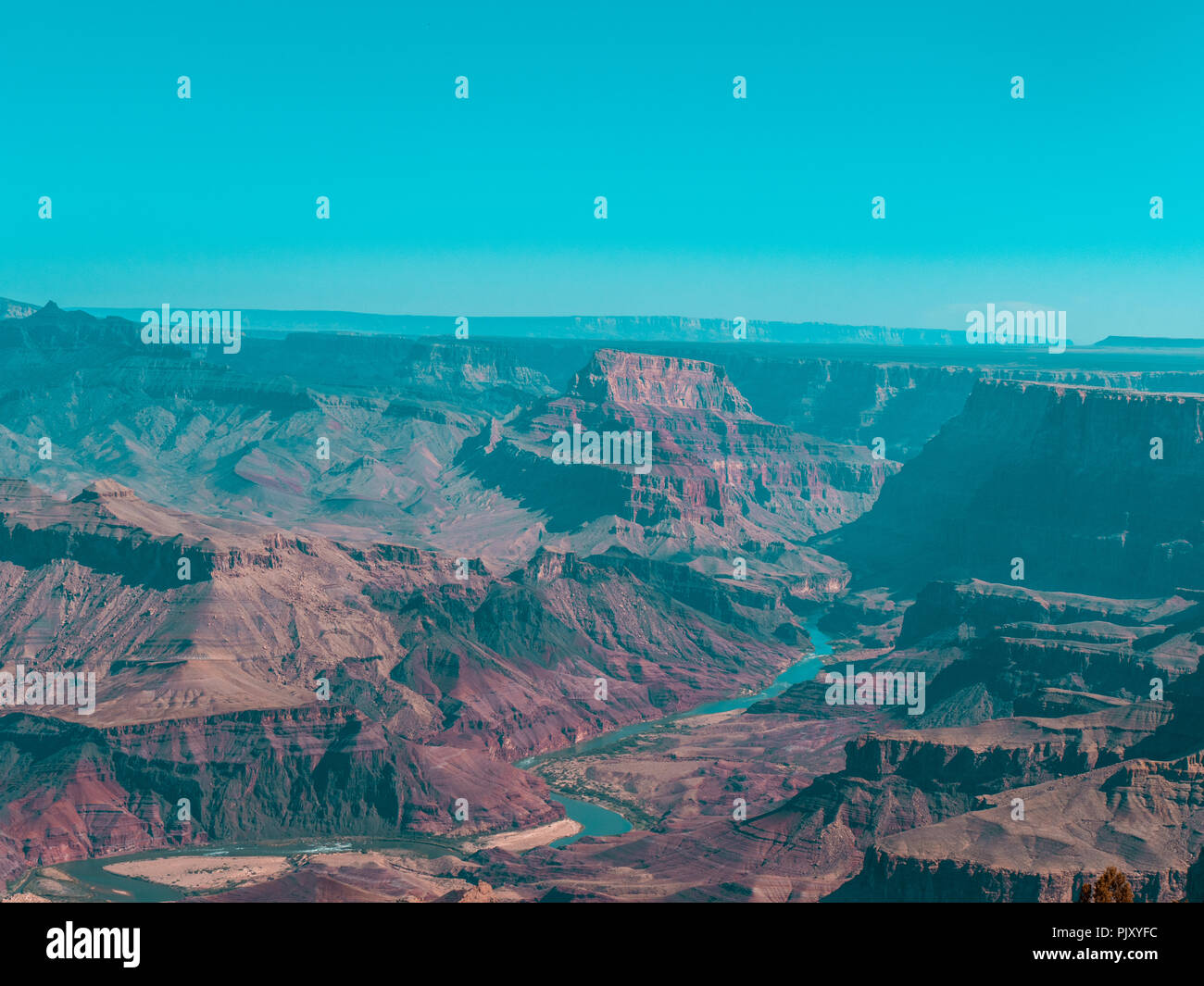 Stuning panormic vista sopra e al Grand Canyon Foto Stock