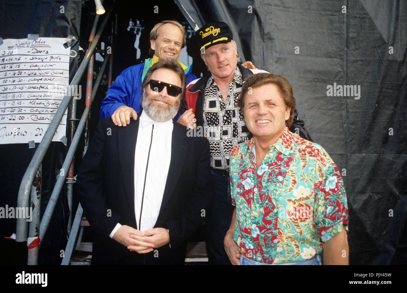 Beach Boys (l-r): Carl Wilson, Alan Jardine, Mike Love, Bruce Johnston su 29.06.1991 di Dinkelsbühl. | Utilizzo di tutto il mondo Foto Stock