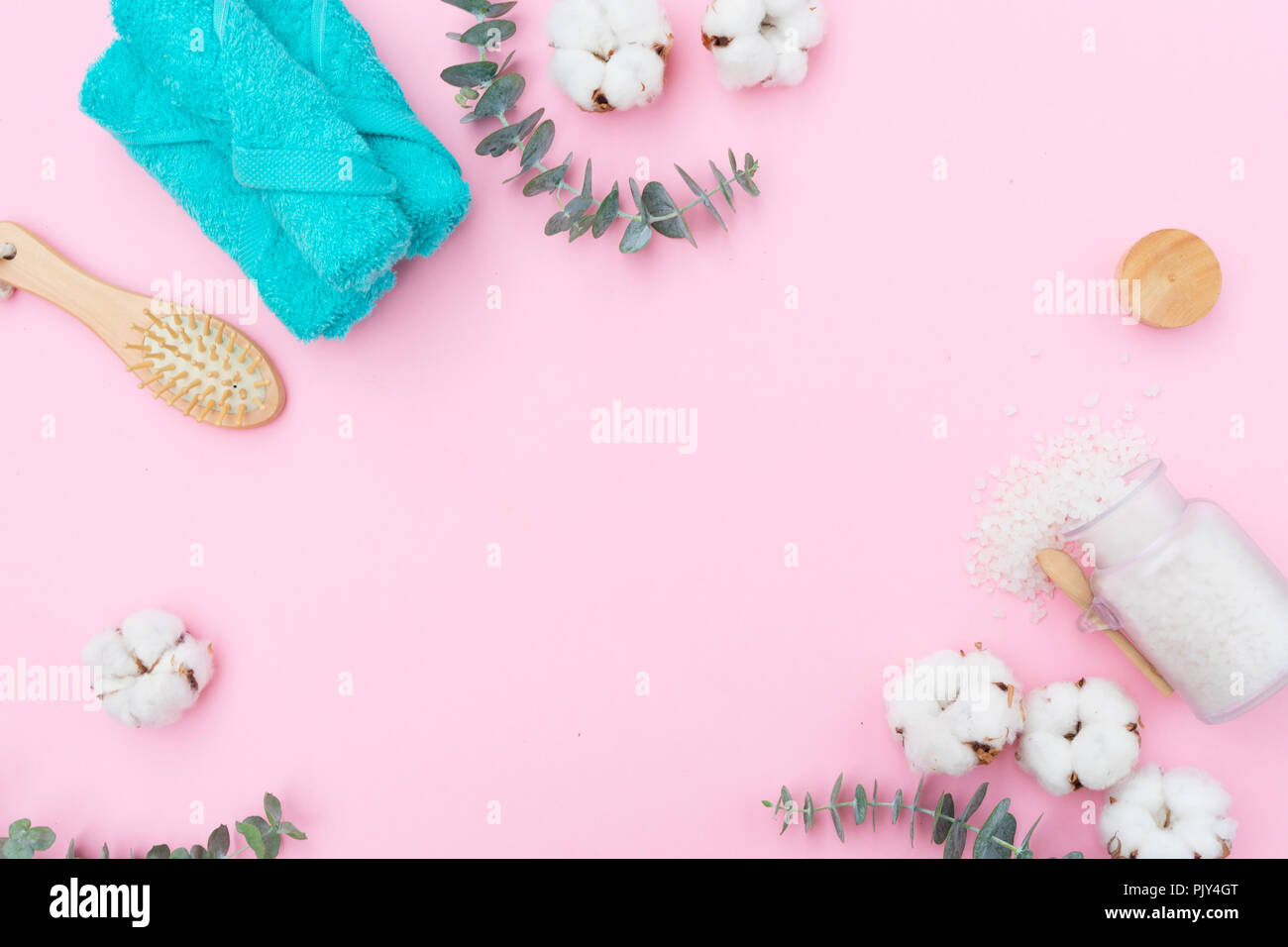 La bellezza dello sfondo con bastoncini di cotone Foto Stock