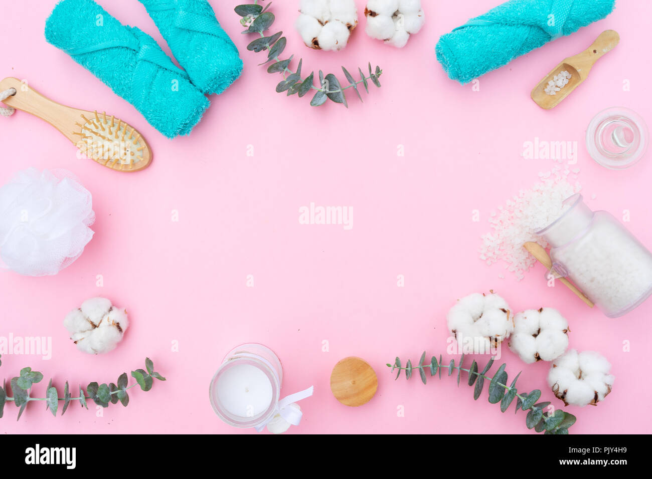 La bellezza dello sfondo con bastoncini di cotone Foto Stock