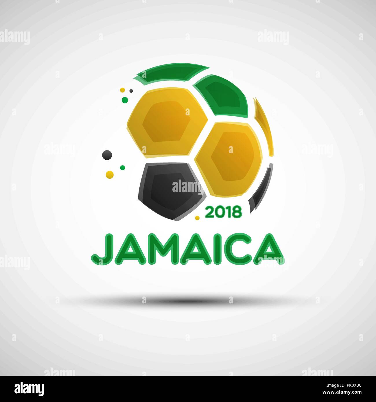 Campionato di calcio banner. Bandiera della Giamaica. Illustrazione  Vettoriale astratto del pallone da calcio con il giamaicano bandiera  nazionale di colori per il tuo design Immagine e Vettoriale - Alamy