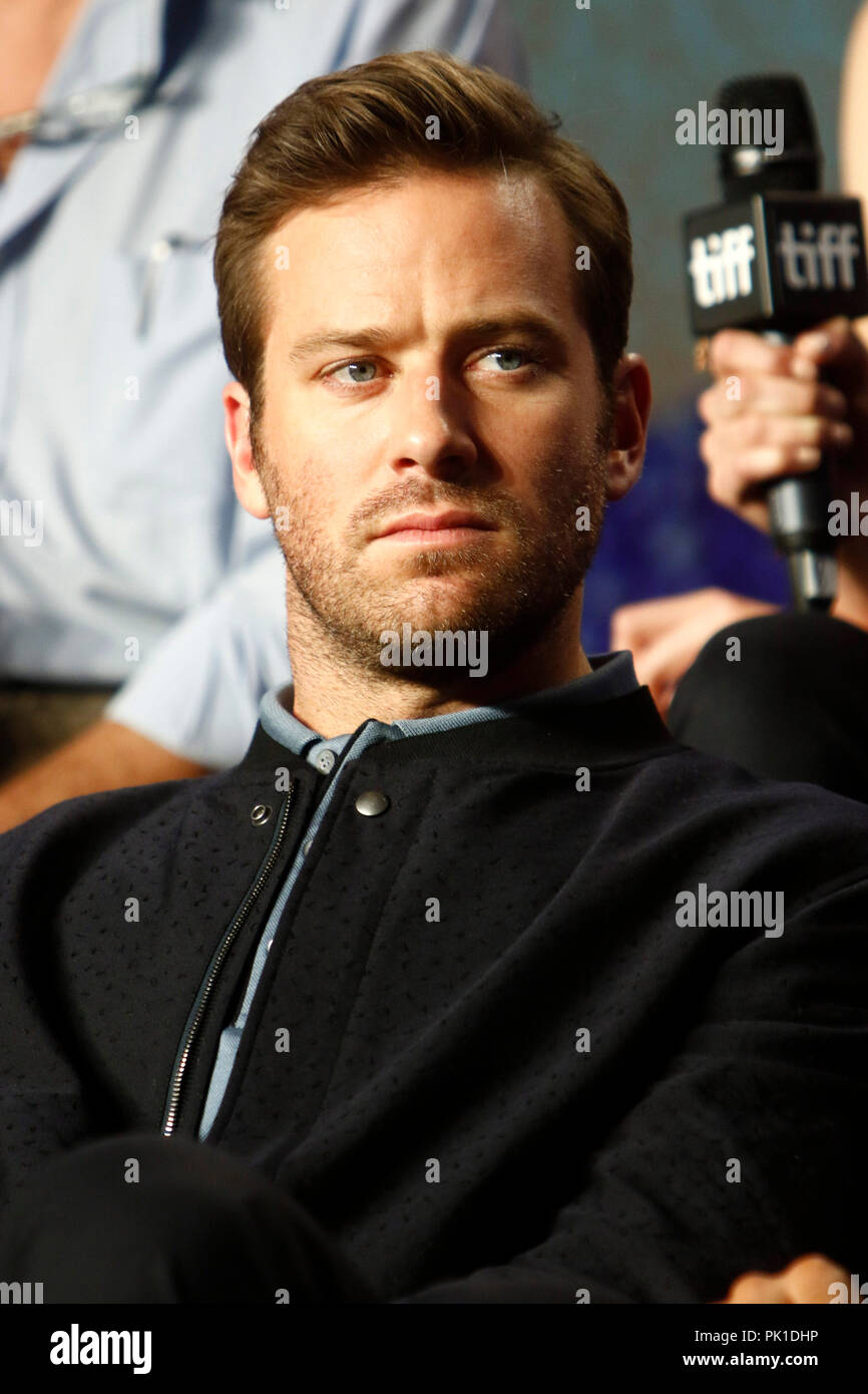 Armie Hammer a 'Hotel Mumbai " Conferenza stampa durante 2018 Toronto International Film Festival a TIFF Bell Lightbox Su settembre 8, 2018 a Toronto in Canada. Foto Stock