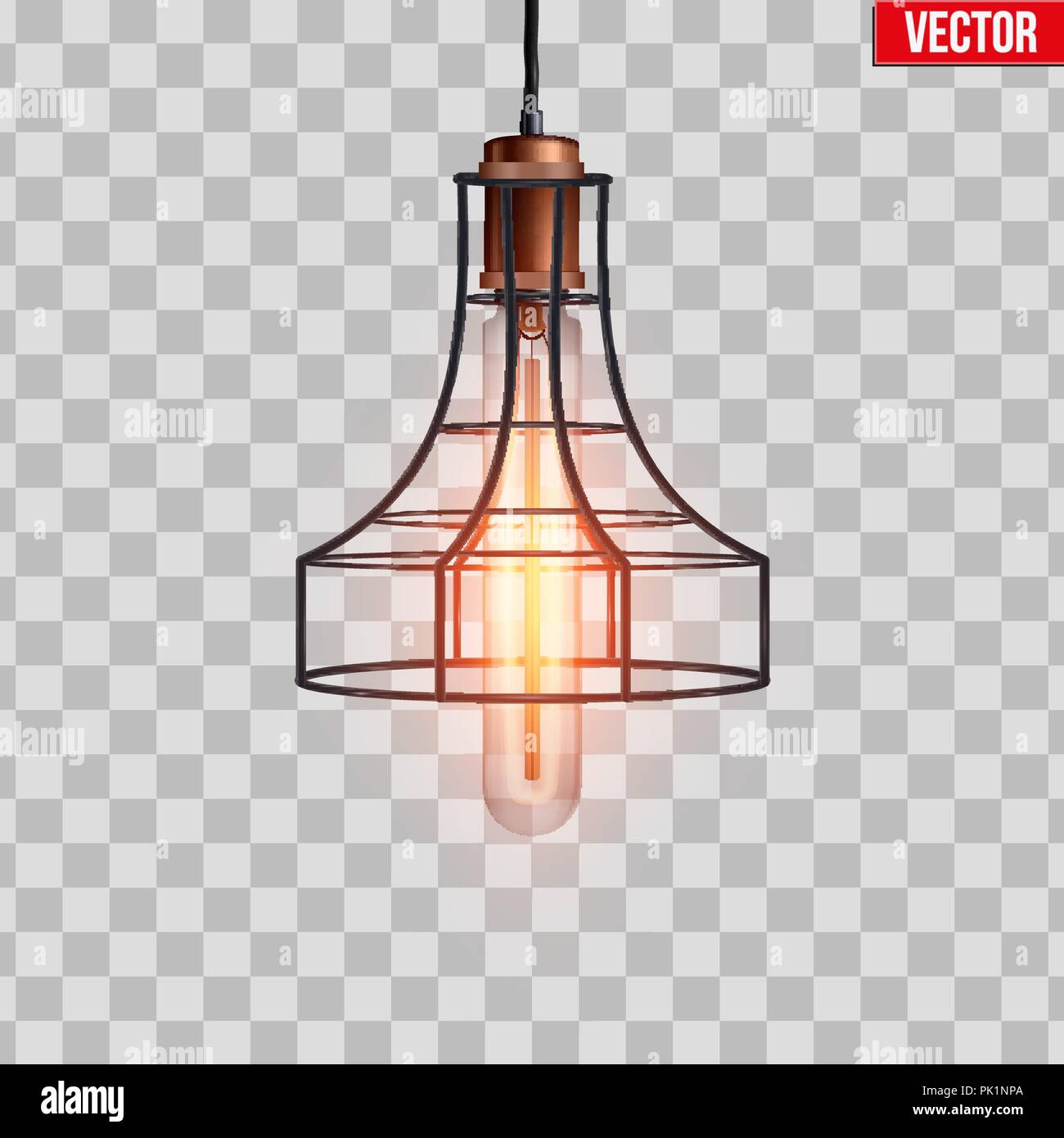 Edison decorativi luce il filo della lampadina Illustrazione Vettoriale