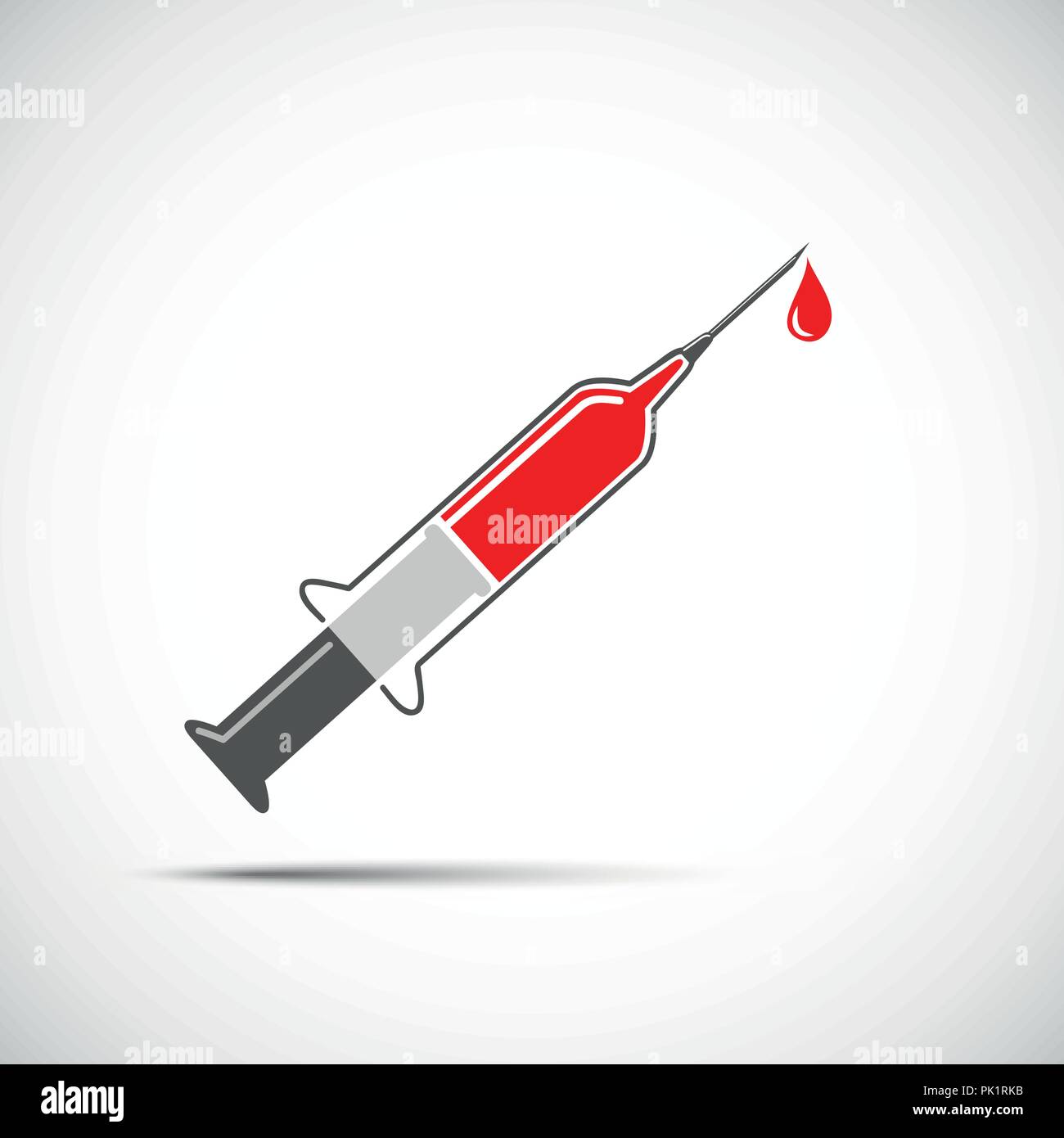 Siringa per iniezione e di prelievo del sangue con ago icona illustrazione vettoriale EPS10 Illustrazione Vettoriale
