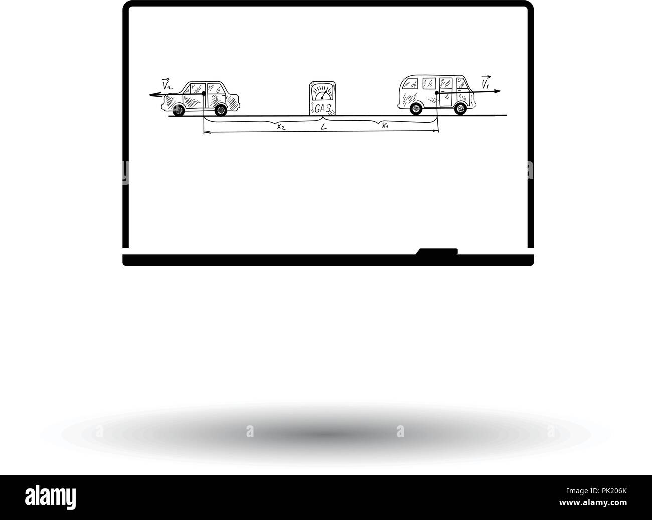 Classroom blackboard icona. Sfondo bianco con ombra design. Illustrazione Vettoriale. Illustrazione Vettoriale