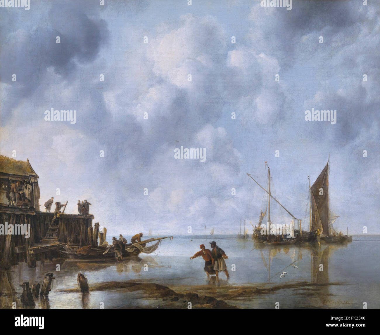 Barche da pesca in un clima di calma, Jan van de Cappelle, 1651, Art Institute of Chicago, Chicago, Illinois, USA, America del nord, Foto Stock