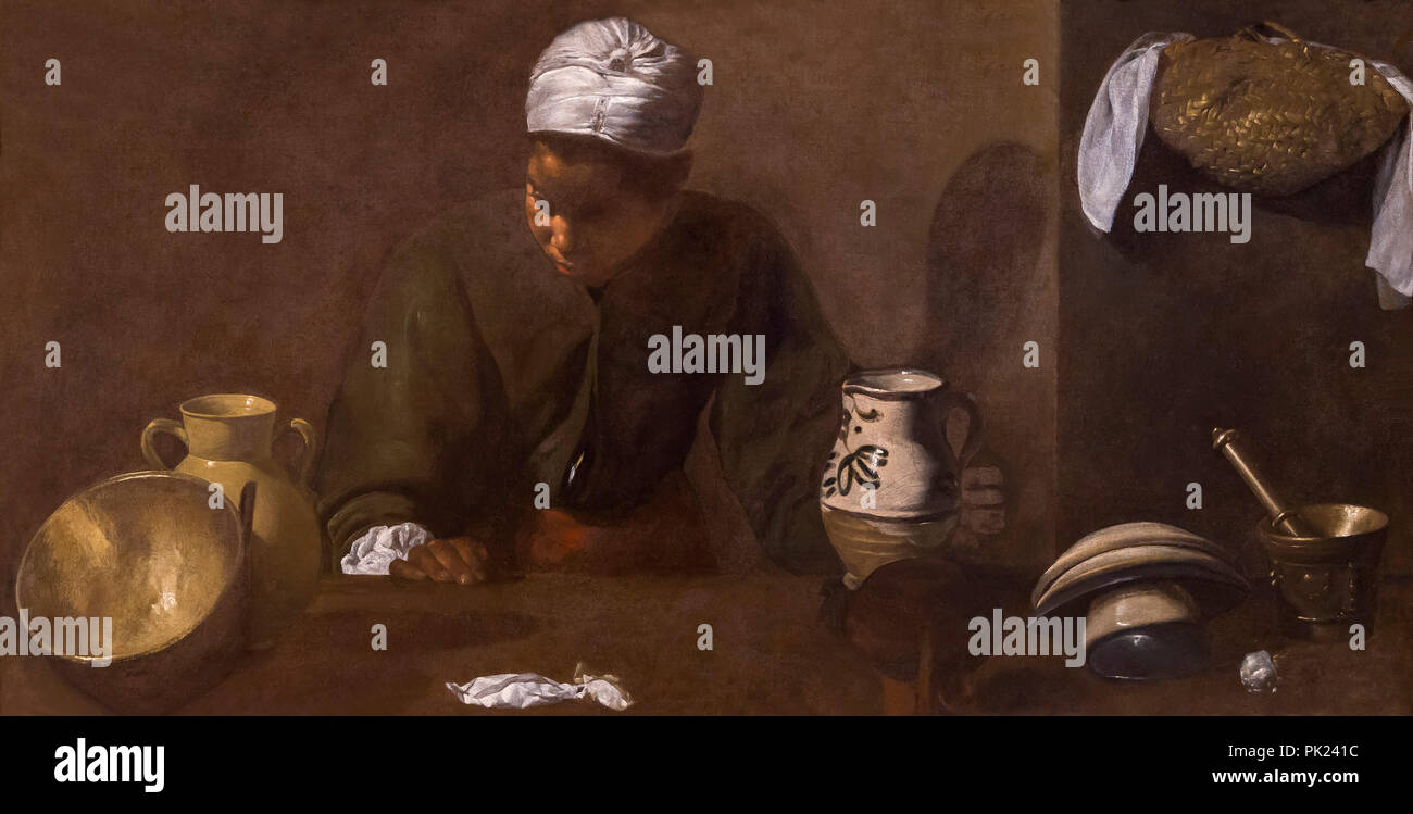 Cucina Scena, Diego Velazquez, 1618-1620, Art Institute of Chicago, Chicago, Illinois, USA, America del nord, Foto Stock