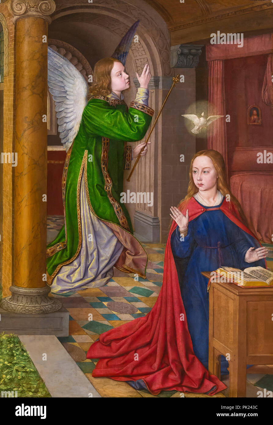 L'Annunciazione, Jean Hey, Master di Moulins, 1490-1495, Art Institute of Chicago, Chicago, Illinois, USA, America del nord, Foto Stock