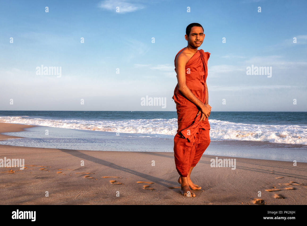 Monaco buddista, Kahandamodara Beach, Sri Lanka Foto Stock