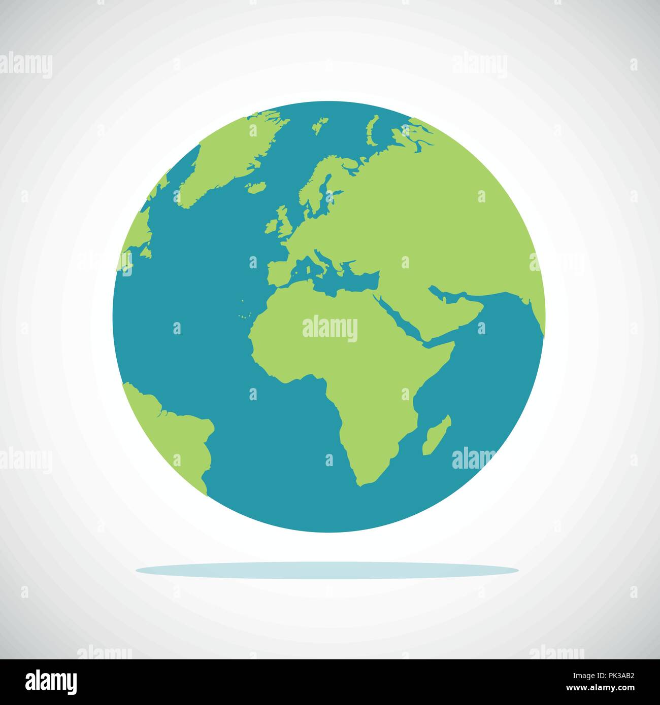 Il blu e il verde del pianeta terra icona design piatto illustrazione vettoriale EPS10 Illustrazione Vettoriale