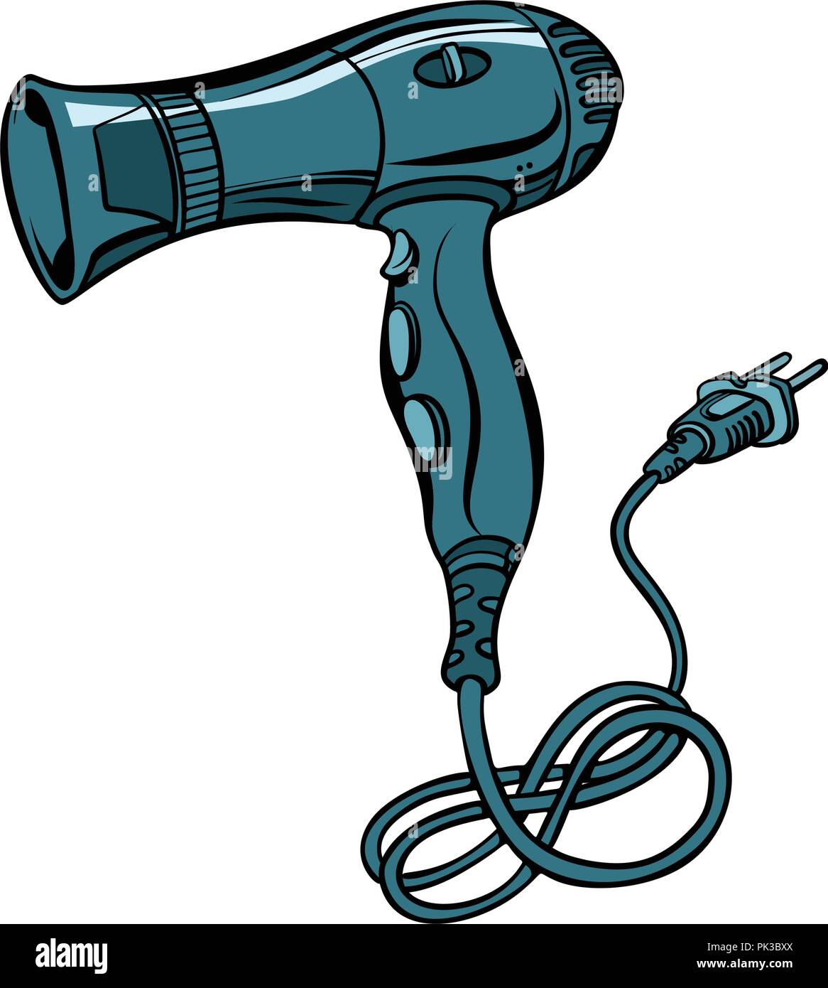 Asciugacapelli, power tool cura dei capelli Illustrazione Vettoriale