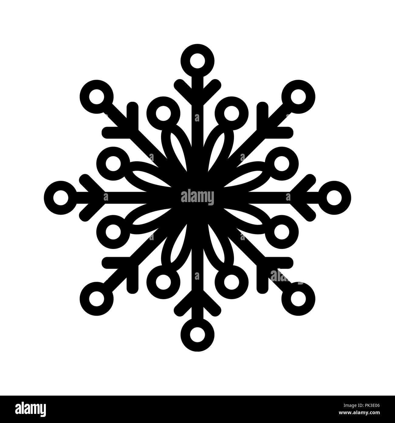 L'icona del fiocco di neve o di un logo. Natale e inverno tema simbolo del vettore. Illustrazione Vettoriale
